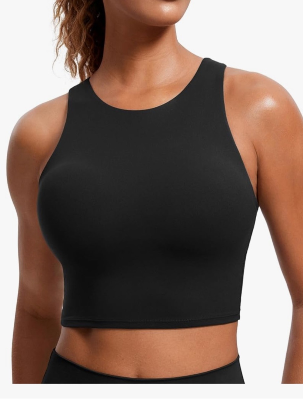 CRZ YOGA Butterluxe High Neck Sports Bra Crop Tank Top
